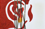 Doch hören / But Still Listening, Wandputz auf Leinwand / plaster on canvas, 120x80 cm